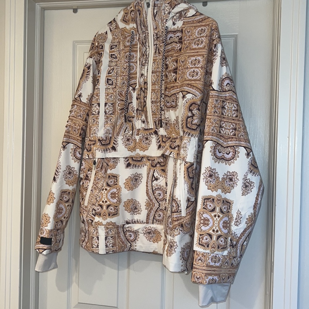 free people alpine glow ski pullover size large paisley jacket